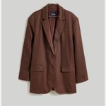 Madewell Brown Blazer Small Women’s Linen Oversized Jacket Photo 7