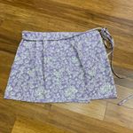 Topshop  Purple Floral Print Tie Wrap‎ Mini Skirt Size Medium Swim Coverup Summer Photo 1