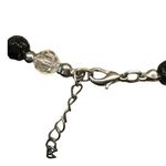 Black Clear Glass Necklace Choker Collar Big Flower Rhinestones Adj. 14" Photo 3