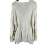 Anthropologie By Oversized Deep V-Neck Eyelash Tunic Ivory Sweater Size Large Photo 6