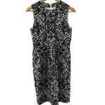 Tory Burch  Monochrome Silk-Blend Shift Dress‎ Black/White Florals Size 6 Photo 3