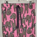 Coco Lounge Women’s Fleece Sweat Joggers Pants Size Medium (32x29) Pink Sloths Photo 1