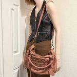 MONI MONI Cinzia Moniaci Brown Italian Leather Studded Splendor Tote Satchel Bag Photo 5