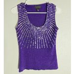 Investments Purple Sequin Knit Tank Top – Size Small Photo 1