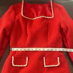Women’s Short Red Dress Square Neck Faux Pearl Photo 10