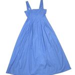 Reformation NWT Mika in Dusk Blue Square Neck Pleated Cotton Midi Dress 8 Photo 5