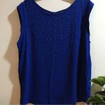 Apt. 9  ELECTRIC BLUE RHINESTONE CHEST TANK Photo 0