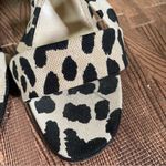 Yves Saint Laurent Heeled Sandals Size 39.5 Leopard Cow Print Canvas Wood‎ Heel Black Photo 5