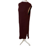 J.O.A. Sweater Dress Maroon Mini Asymmetrical Hem w Slits Wool Blend Womens Medium Photo 2
