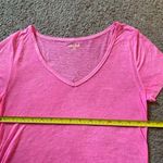 Mudd  V-Neck Two-Tone Short-Sleeve Top, Neon Pink, Size XS Photo 5