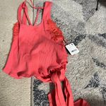 Free People NWT radiant watermelon wrap style top small Photo 3