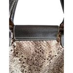 Longchamp  Brown Snake Print Le Pliage Shoulder Tote Bag Satchel Photo 12