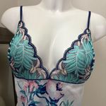 In bloom by jonquil Floral Lace Trim Chemise Blue Size L Photo 13