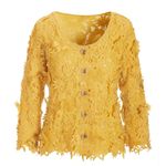 Boston Proper Yellow Lace Three Quarter sleeved Jacket size XS Photo 3