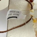 Free People Single Strand Crystal Beaded Necklace Tan Brown Neutral Bohemian NWT Photo 3