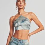 Retrofête RETROFETE Duncan Silk Top In Romano Denim Photo 2