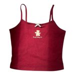 Wild Fable  medium burgundy graphic cropped tank top 🧸bearly holding on Photo 3