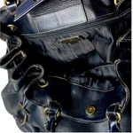 Salvatore Ferragamo Gancini Black Silver tone Hardware Leather Bag Photo 8