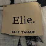 Elie Tahari  pull on high waist wide leg 100% linen printed pants size large navy Photo 6