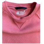 Carhartt Women Med Relaxed Fit Midweight Crewneck Logo sleeve Graphic Sweatshirt Photo 4