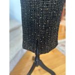 Doncaster Black Wool Boucle Tweed Metallic Gold Sequin Pencil Skirt Photo 1