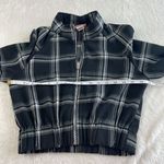 Rainbow Sandals Vintage Rainbow Plaid Crop Top Academia Y2K 90s Womens Sz M Black White Full Zip Photo 6