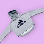 Adidas Women's Gray Cropped OVERSIZED Hoodie Photo 4