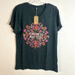 Natural Life  Kindness Matters Graphic Tee Womens Size Large Teal Pink NWT Photo 1