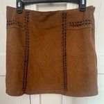 Cato  A LINE SKIRT BROWN WITH LACING DETAILS LINED WOMENS SIZE 10 Photo 0
