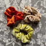 Iris Earth Tones Velvet Scrunchies 3 Pack Photo 0