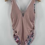 The Bikini Lab Swimsuit Size Large Reversible One Piece Floral Solid Beach NWT Photo 4