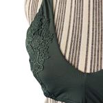 Ambrielle Olive Green Lace Applique Detail Crisscross Back Bikini Top Women SZ L Size L Photo 2