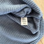 Zenana Outfitters Women’s Blue Waffle Knit Mock Neck Lounge Top Sz L Photo 4