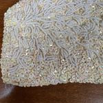 Vintage Richere Ivory Beaded Floral Clutch Purse Evening Bag Made in Hong Kong White Photo 6