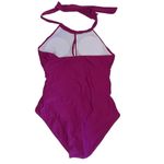 One Piece B2Prity Swimsuit Womens Medium Pink High Neck  Halter Ruched Photo 1