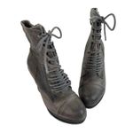 Vince Camuto Suni Ankle Booties Womens Size 5.5 Gray Leather Lace Up Eyelet Photo 1