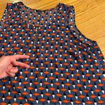PaperMoon STITCH FIX Plus Size Holland Zipper Blouse Blue Orange Geometric Tank Photo 13