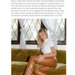 Revice Denim Revice NEW Uptown Soho Brown Faux Leather High Rise Pants 27" Photo 2