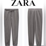 ZARA Women’s Size Medium Gray Ribbed Knit Joggers Photo 1