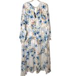 Monroe & Main White Blue Windswept Floral Summer Romper Maxi Dress NWT 1X Flaw Photo 5