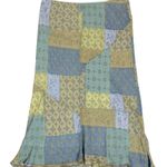 Vintage 90s Y2K Patchwork Floral Midi Maxi Slip Skirt By Clio Size Large Petite Blue Photo 0