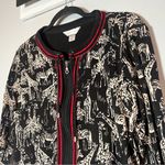 Christopher & Banks  Cardigan Full Zip Half 1/2 Sleeve Giraffe Zebra Size Medium Photo 1