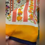 Vintage 70/80s Honey silk floral made in Japan neck head scarf Blue Photo 6