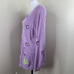 Disney  Princess Tangled Sz MD Pascal Lanterns Sweater Cardigan Button Purple Photo 4