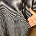 Betabrand 30 Day Striped 3/4 sleeve pocket Dress blue grey Size small Photo 3