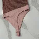 Intimately Free People Gold Coast Metallic Knit Bodysuit Womens XS Rose Gold Pink Photo 10