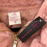 No Boundaries  Womens Juniors Faux Fur Pullover 1/2 Zip Pockets Pink L Photo 2