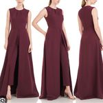 NWOT Kay Unger Zeda Crepe Dress Burgundy Pantsuit Purple Size 0 Photo 1