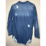 Womens Boutique Frayed‎ Denim Jacket Size Medium NWT Blue Photo 1
