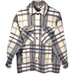 ZARA Wool Blend Plaid Oversized Shacket/Overshirt in Neutral/Multicolor Photo 1
